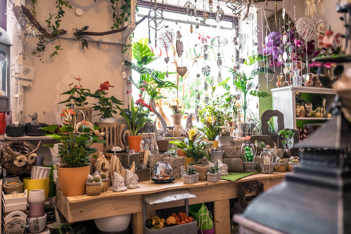 Blick in das liebevoll eingerichtete Geschäft Blumenfee